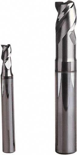 Corner Radius End Mill: 10 mm Dia, 12 mm LOC, 0.5 mm Radius, 3 Flutes, Solid Carbide