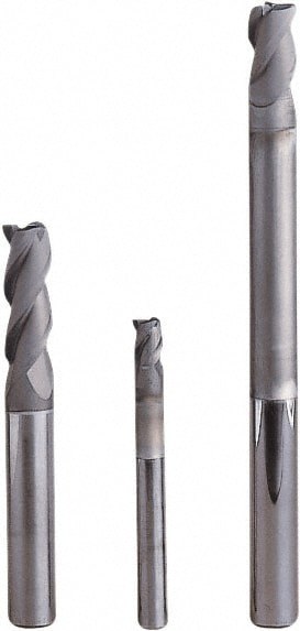 Corner Radius End Mill: 6 mm Dia, 10 mm LOC, 0.5 mm Radius, 3 Flutes, Solid Carbide