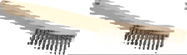 Scratch Brush: 3 Row, 19 Column, Stainless Steel