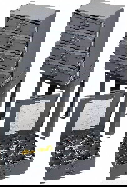 4 Drawer, 96 Compartment, Small Parts Slide Rack Cabinet w/Drawers