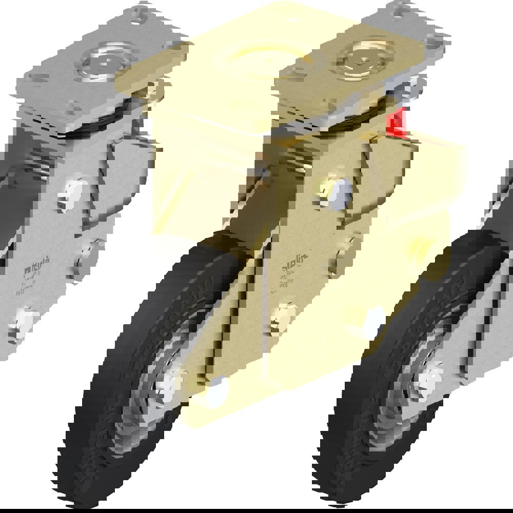 Top Plate Casters; Mount Type: Plate ; Number of Wheels: 1.000 ; Wheel Diameter (Inch): 10 ; Wheel Material: Rubber ; Wheel Width (Inch): 3-3/8 ; Wheel Color: Black