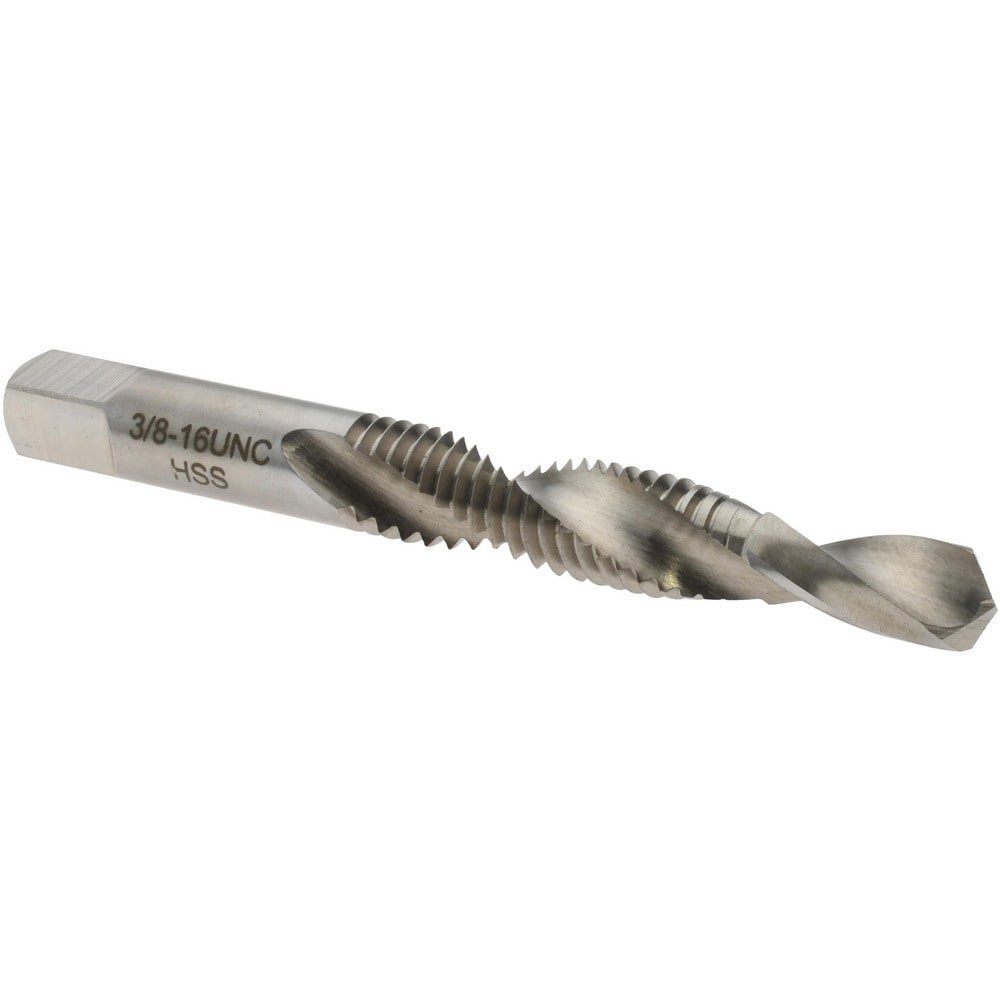 Combination Drill Tap: 3/8-16, H3, 2 Flutes, High Speed Steel