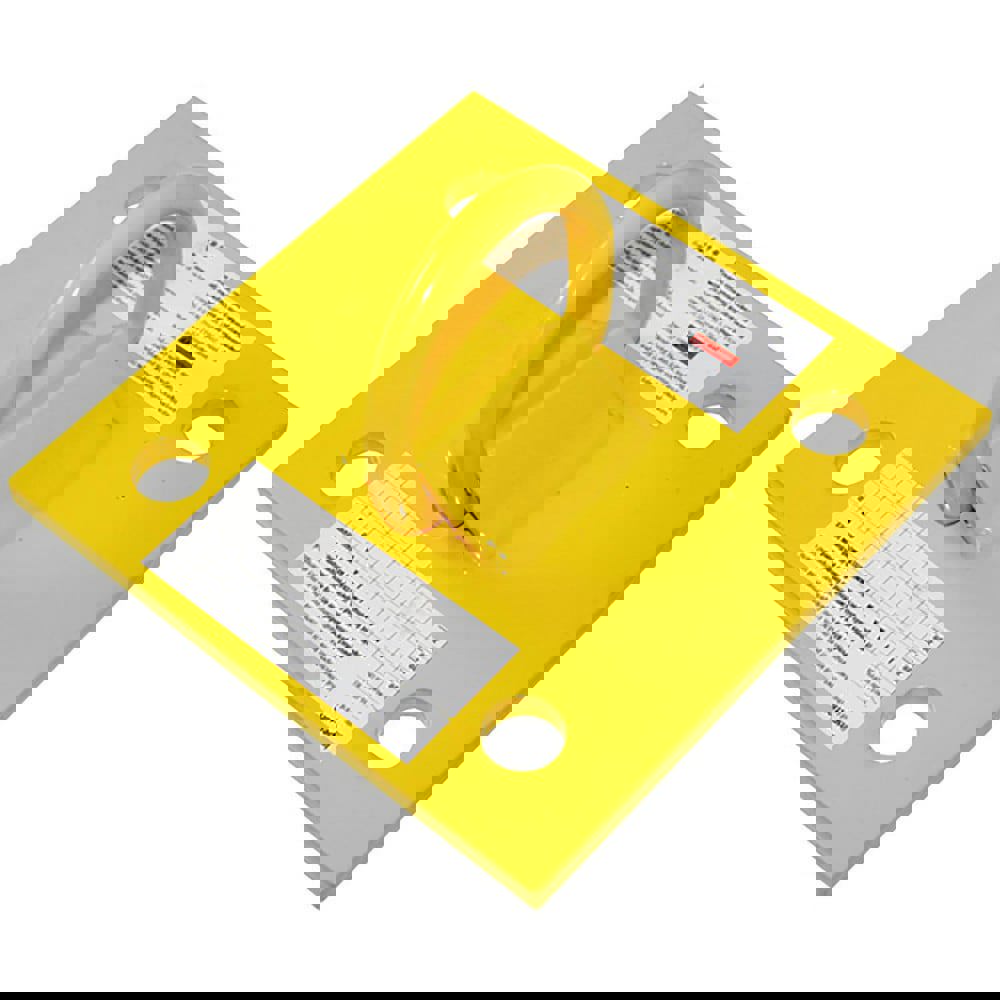 Anchors, Grips & Straps; Product Type: Anchor Plate ; Material: Powder Coated Steel ; Color: Yellow ; Connection Type: D-Ring ; Standards: OSHA 1910; OSHA 1926 Subpart M; ANSI Z359.18; ANSI A10.32-2012 ; Temporary/Permanent: Permanent