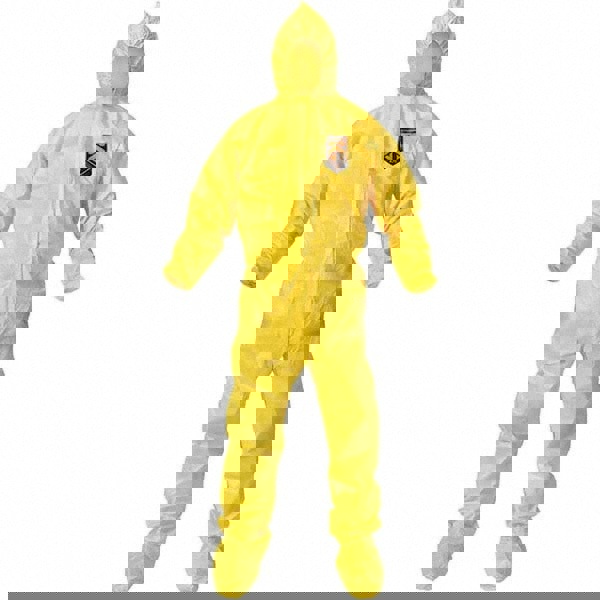 Non-Disposable Rain & Chemical-Resistant Coverall: Yellow, PE Film