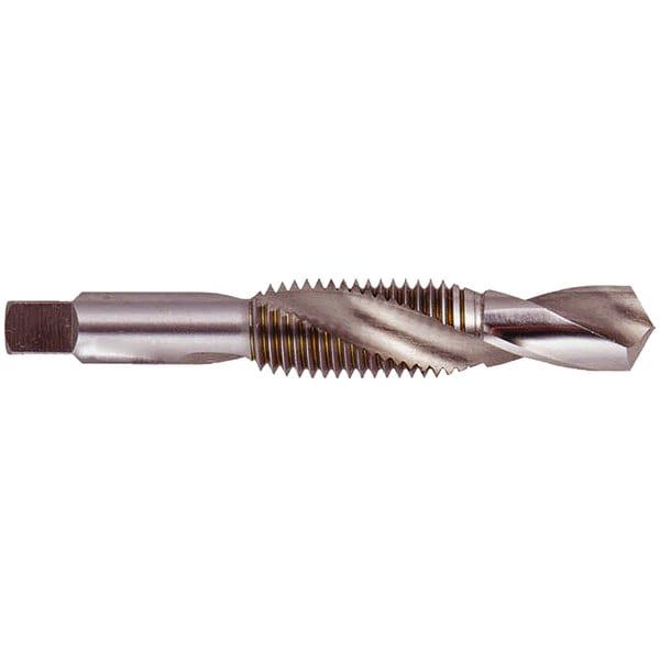 Combination Drill Tap: 3/8-18, 4 Flutes, High Speed Steel