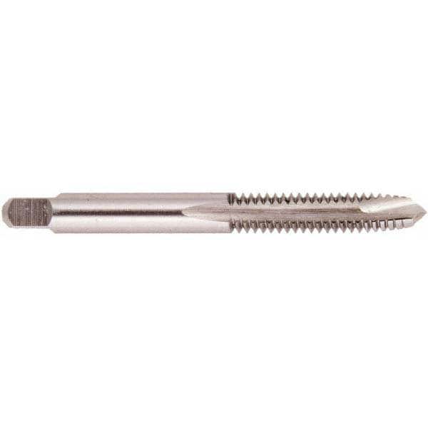 Spiral Point Tap: #0-80, UNF, 2 Flutes, Plug, 2B, High Speed Steel, Bright Finish