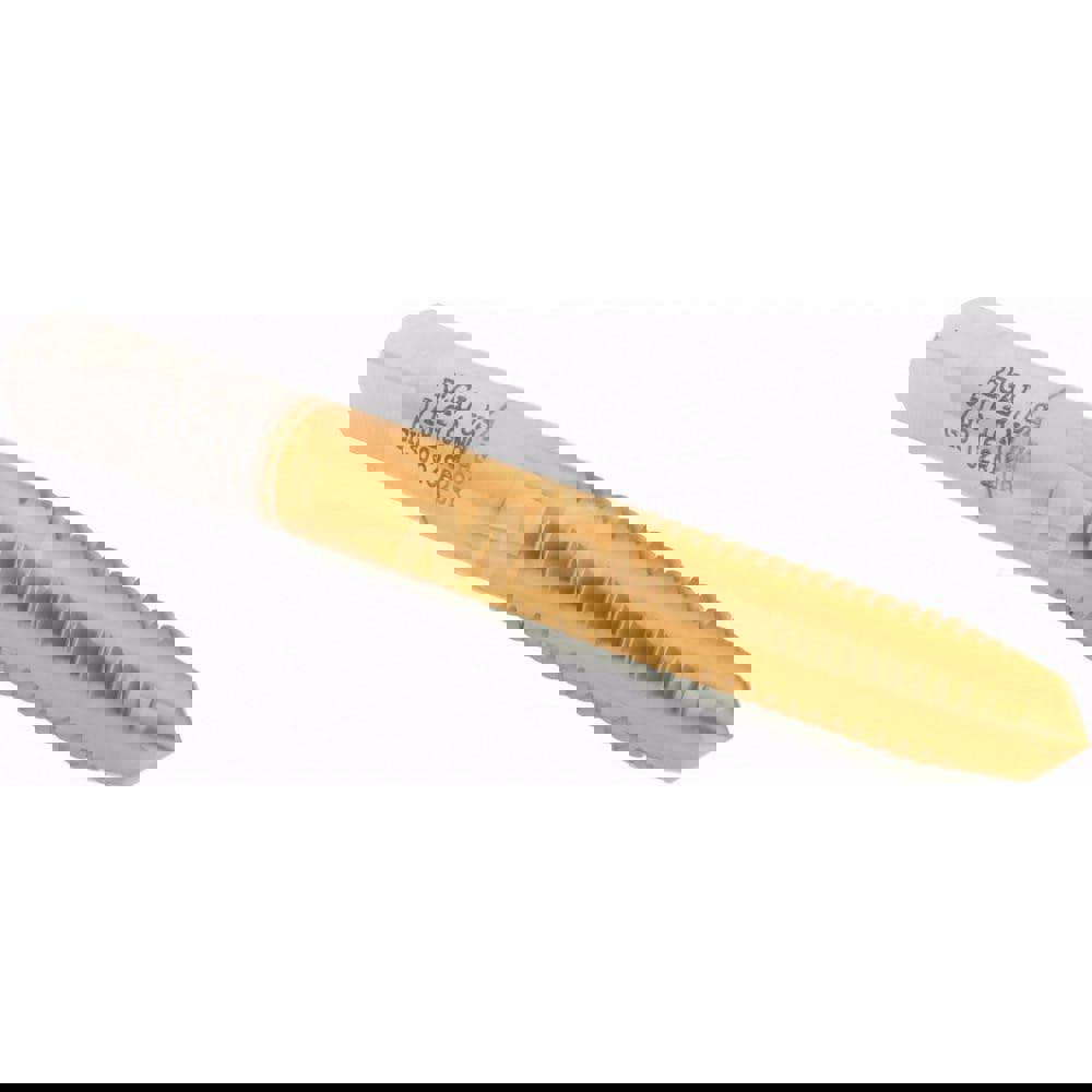 Straight Flute Tap: 5/16-18 UNC, 4 Flutes, Plug, 3B Class of Fit, High Speed Steel, TiN Coated