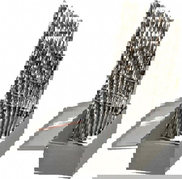 Drill Bit Set: Jobber Length Drill Bits, 29 Pc, 118 &deg;, High Speed Steel