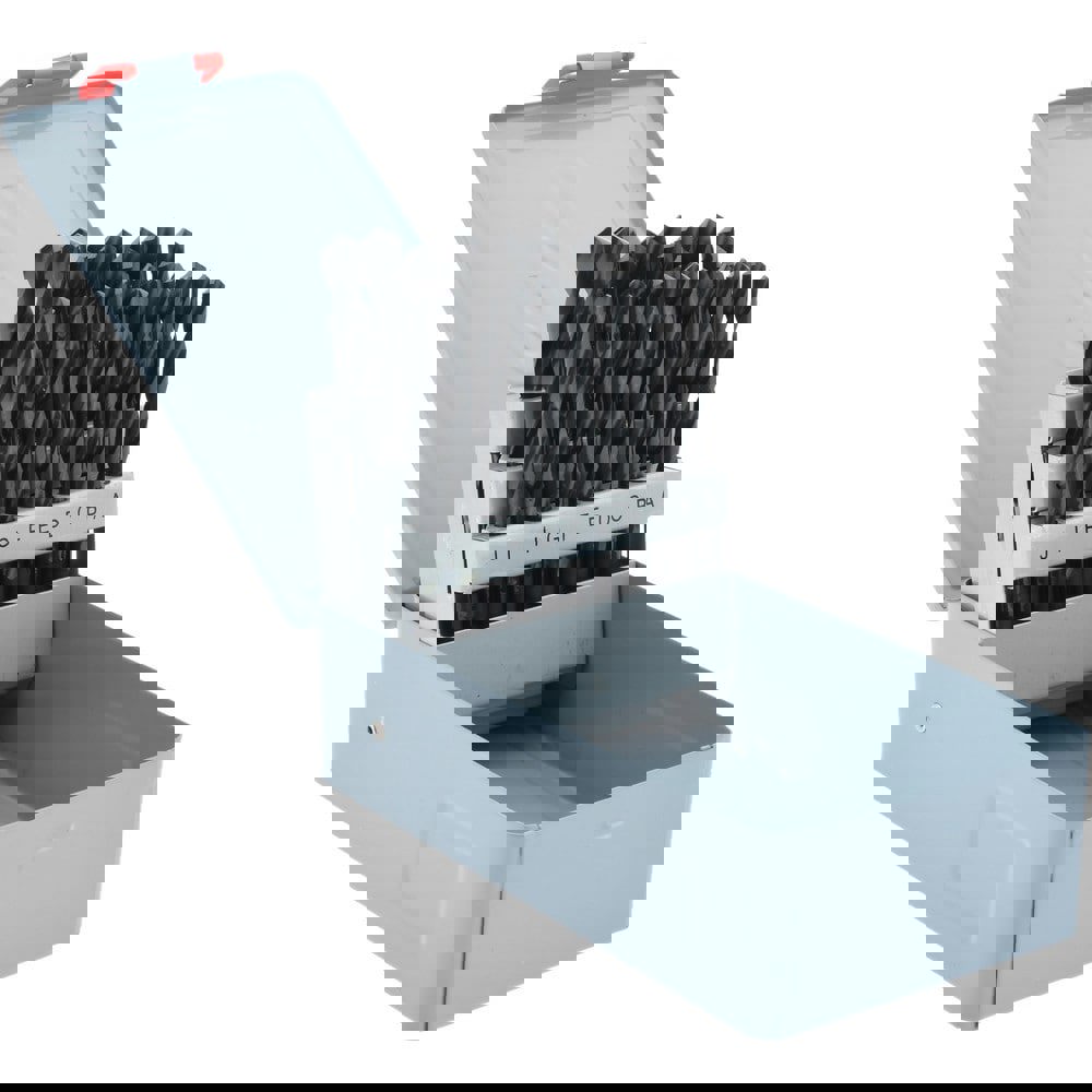 Drill Bit Set: Jobber Length Drill Bits, 26 Pc, 118 &deg;, High Speed Steel