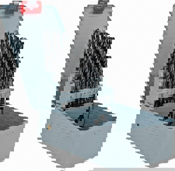 Drill Bit Set: Jobber Length Drill Bits, 29 Pc, 118 &deg;, High Speed Steel