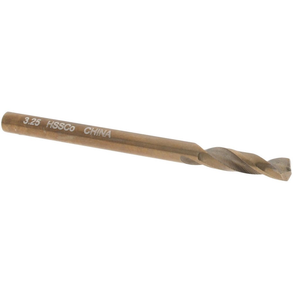 Screw Machine Length Drill Bit: 3.25 mm Dia, 135 deg Point, Cobalt