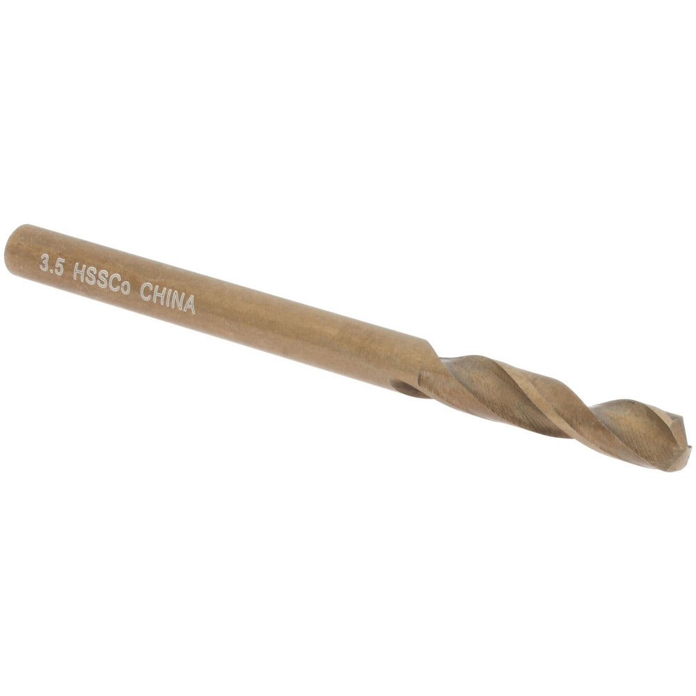 Screw Machine Length Drill Bit: 3.50 mm Dia, 135 deg Point, Cobalt