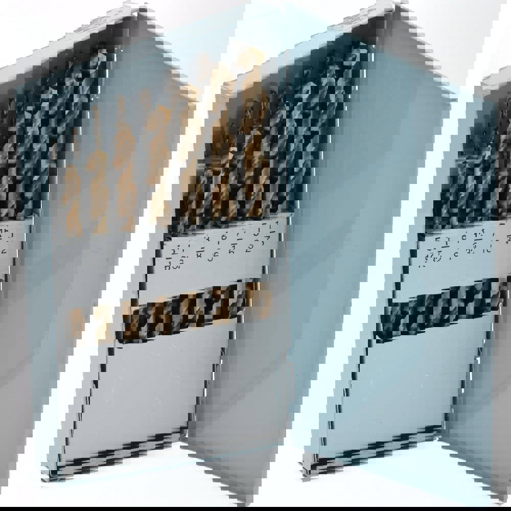 Drill Bit Set: Jobber Length Drill Bits, 15 Pc, 135 &deg;, Cobalt