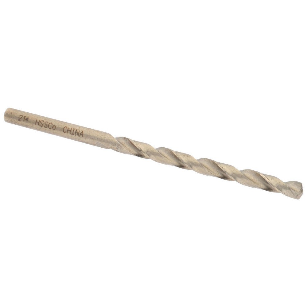 Jobber Drill: #21, 135 deg Point, Cobalt