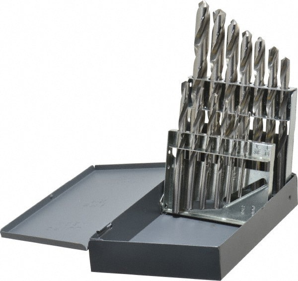 Drill Bit Set: Jobber Length Drill Bits, 13 Pc, 118 &deg;, Carbide Tipped