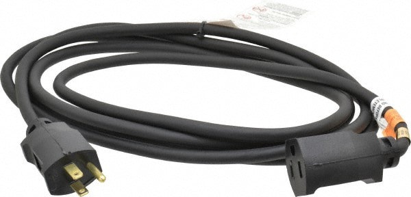 10', 16/3 Gauge/Conductors, Black Outdoor Extension Cord