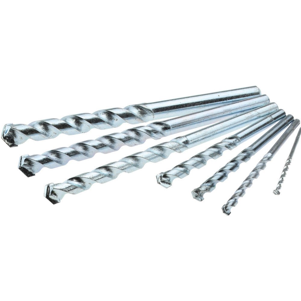 Drill Bit Set: Hammer Drill Bits, 7 Pc, 118 &deg;, Carbide Tipped