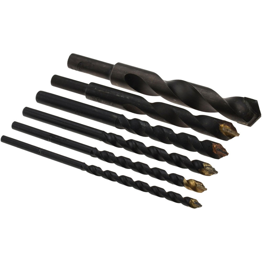 Drill Bit Set: Hammer Drill Bits, 6 Pc, 118 &deg;, Carbide Tipped