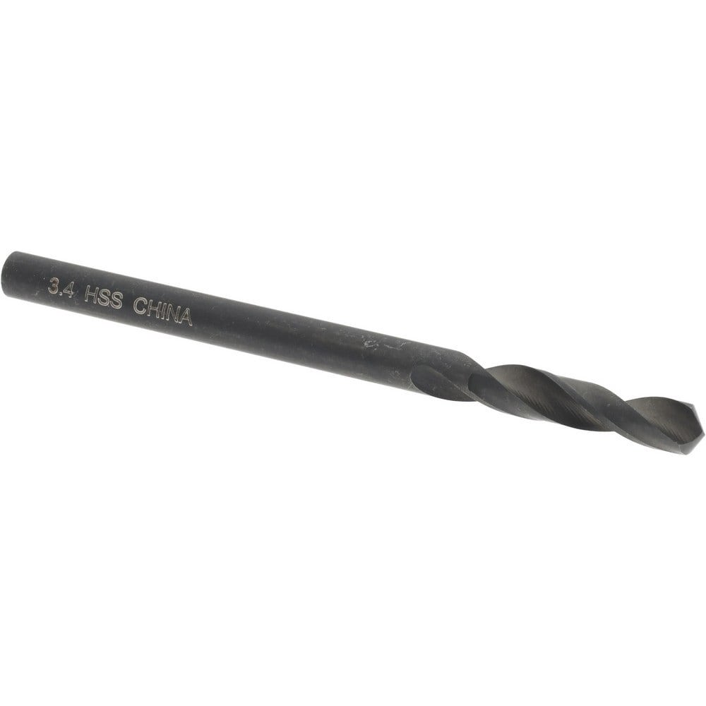 Screw Machine Length Drill Bit: 3.40 mm Dia, 118 deg Point, High-Speed Steel