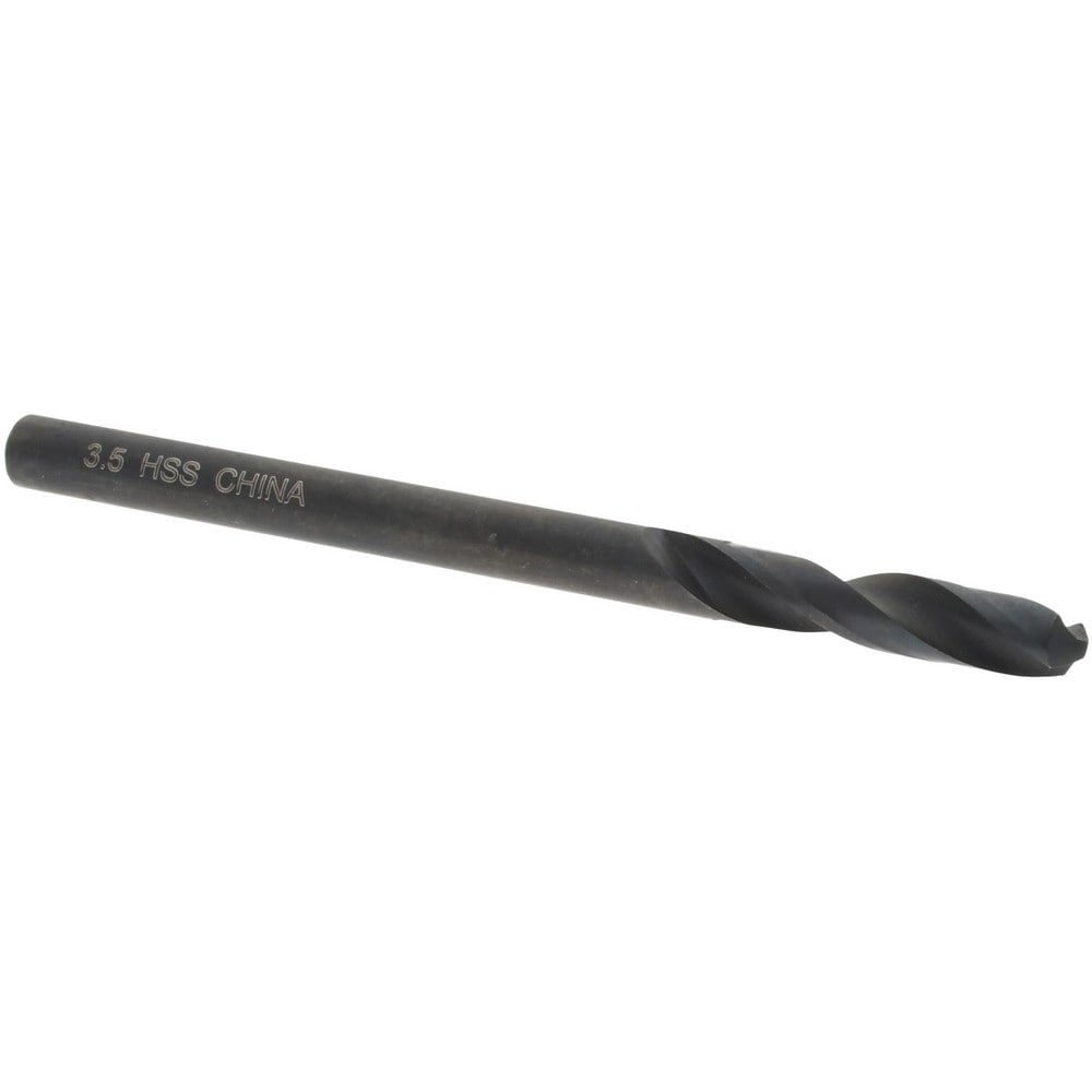 Screw Machine Length Drill Bit: 3.50 mm Dia, 118 deg Point, High-Speed Steel