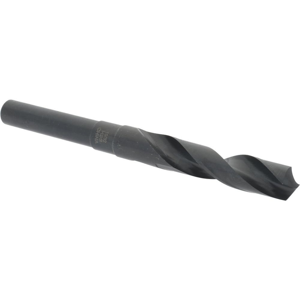 Reduced Shank Drill Bit: 19/32'' Dia, 1/2'' Shank Dia, 118 0, High Speed Steel