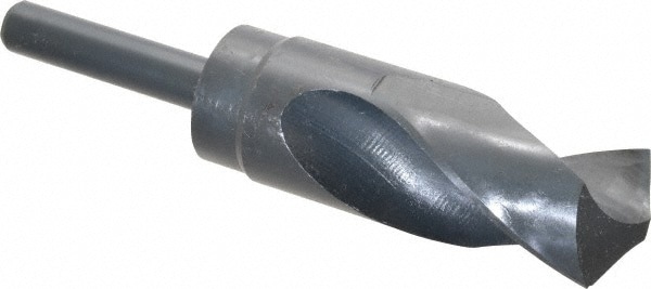 Reduced Shank Drill Bit: 1-23/64'' Dia, 1/2'' Shank Dia, 118 0, High Speed Steel