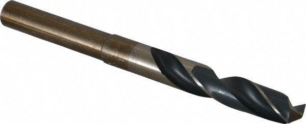 Reduced Shank Drill Bit: 35/64'' Dia, 1/2'' Shank Dia, 118 0, Cobalt
