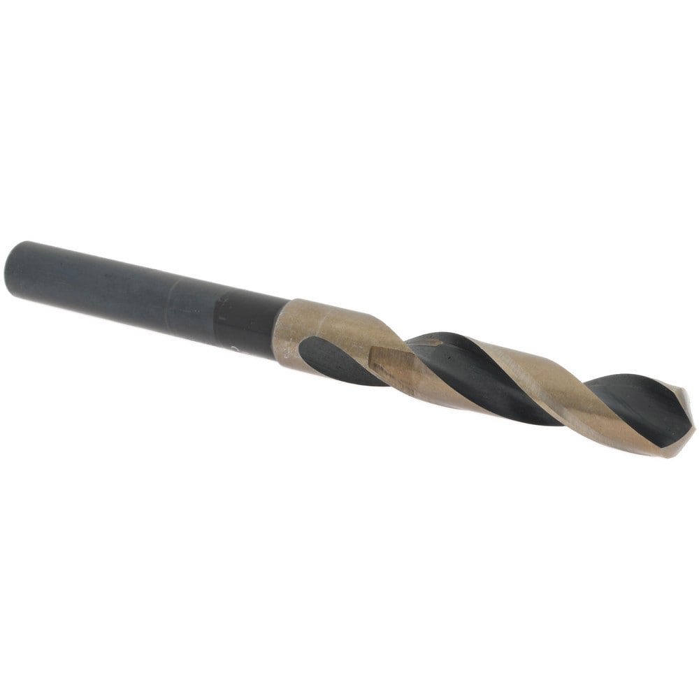 Reduced Shank Drill Bit: 9/16'' Dia, 1/2'' Shank Dia, 118 0, Cobalt