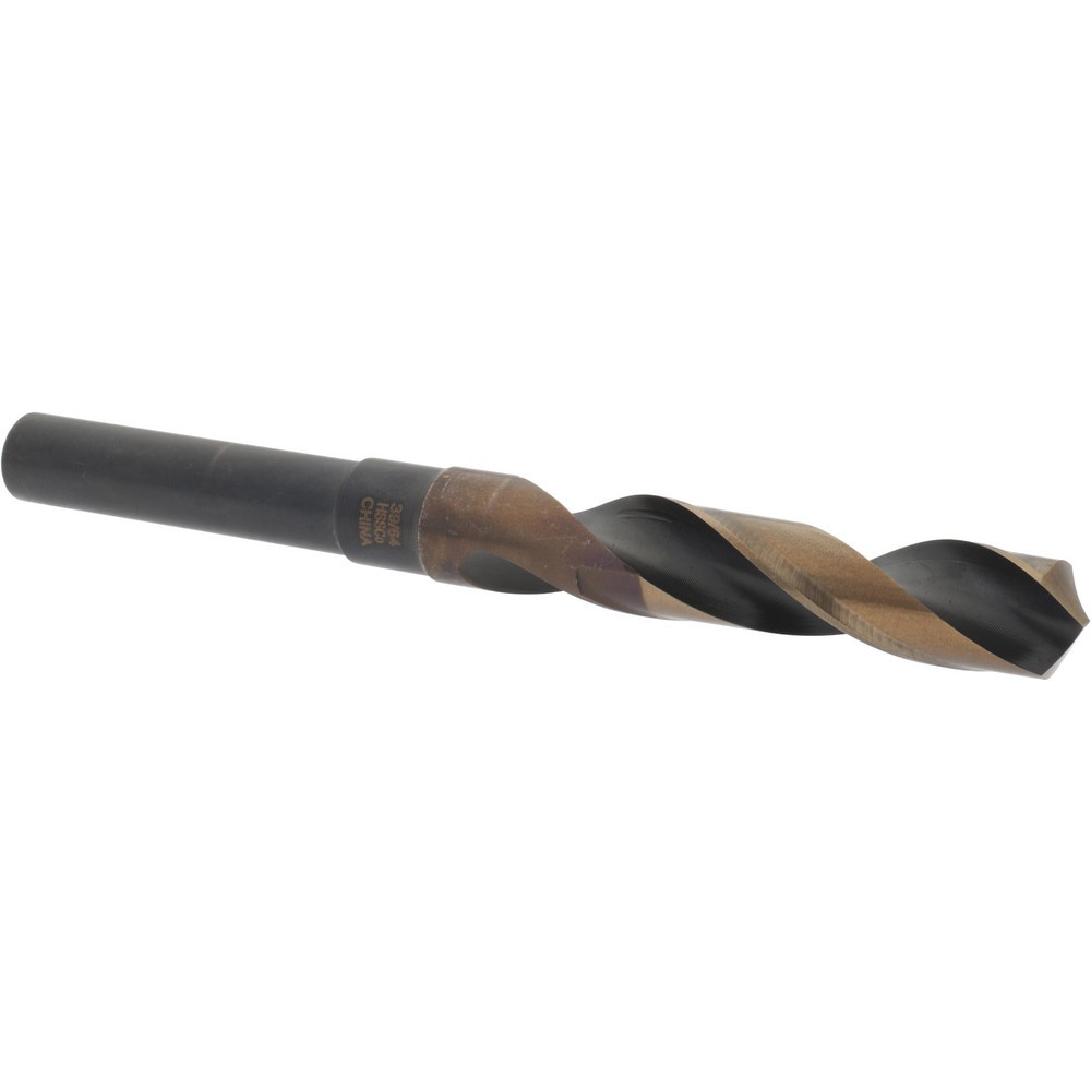 Reduced Shank Drill Bit: 39/64'' Dia, 1/2'' Shank Dia, 118 0, Cobalt