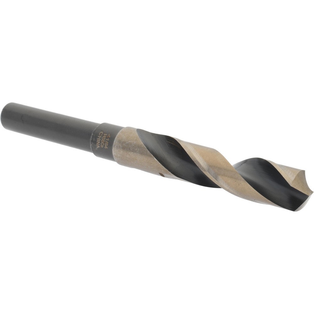 Reduced Shank Drill Bit: 41/64'' Dia, 1/2'' Shank Dia, 118 0, Cobalt