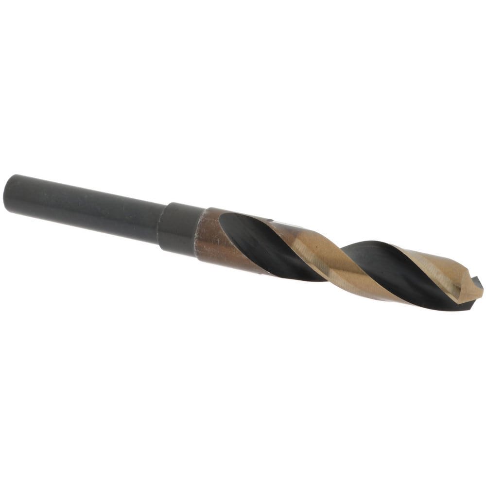 Reduced Shank Drill Bit: 43/64'' Dia, 1/2'' Shank Dia, 118 0, Cobalt