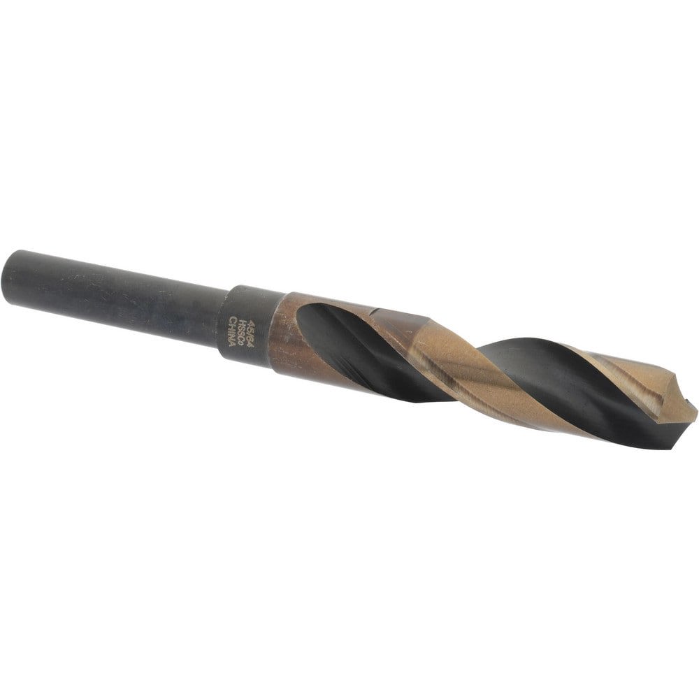 Reduced Shank Drill Bit: 45/64'' Dia, 1/2'' Shank Dia, 118 0, Cobalt