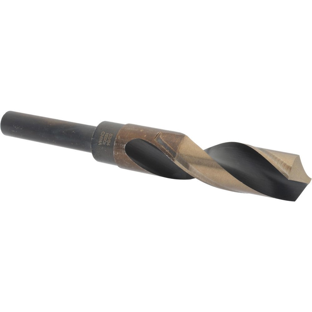 Reduced Shank Drill Bit: 53/64'' Dia, 1/2'' Shank Dia, 118 0, Cobalt