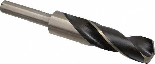 Reduced Shank Drill Bit: 57/64'' Dia, 1/2'' Shank Dia, 118 0, Cobalt
