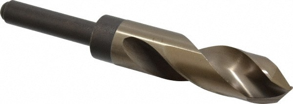 Reduced Shank Drill Bit: 15/16'' Dia, 1/2'' Shank Dia, 118 0, Cobalt