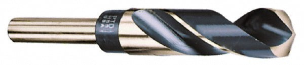Reduced Shank Drill Bit: 1-7/32'' Dia, 1/2'' Shank Dia, 118 0, Cobalt