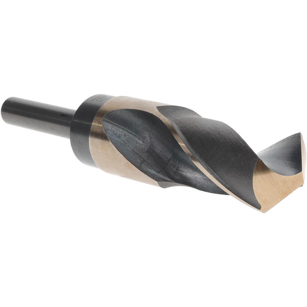 Reduced Shank Drill Bit: 1-1/4'' Dia, 1/2'' Shank Dia, 118 0, Cobalt