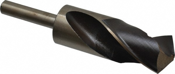 Reduced Shank Drill Bit: 1-3/8'' Dia, 1/2'' Shank Dia, 118 0, Cobalt