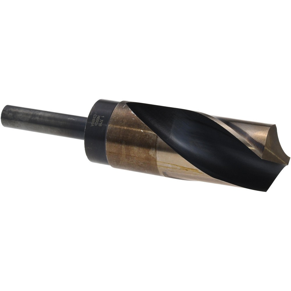 Reduced Shank Drill Bit: 1-7/16'' Dia, 1/2'' Shank Dia, 118 0, Cobalt