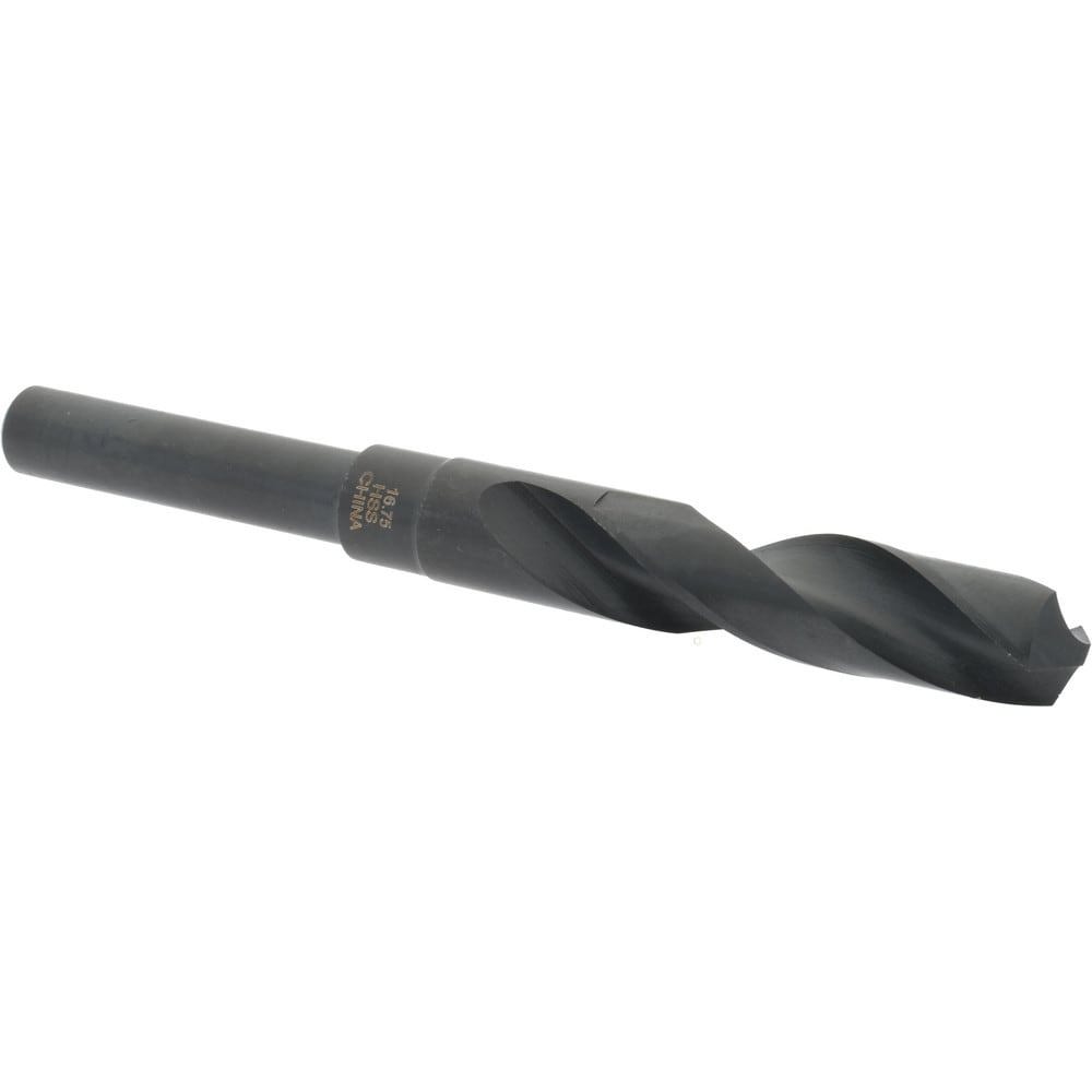 Reduced Shank Drill Bit: 0.6594'' Dia, 1/2'' Shank Dia, 118 0, High Speed Steel