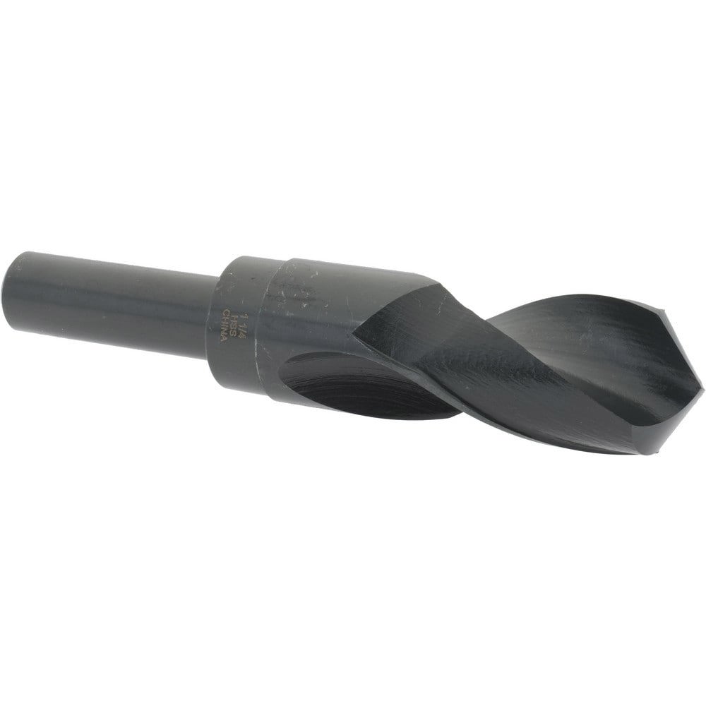 Reduced Shank Drill Bit: 1-1/4'' Dia, 3/4'' Shank Dia, 118 0, High Speed Steel