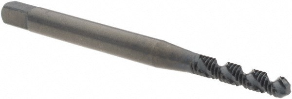 Spiral Flute Tap: #3-48 UNC, 2 Flutes, Bottoming, High Speed Steel, Oxide Coated