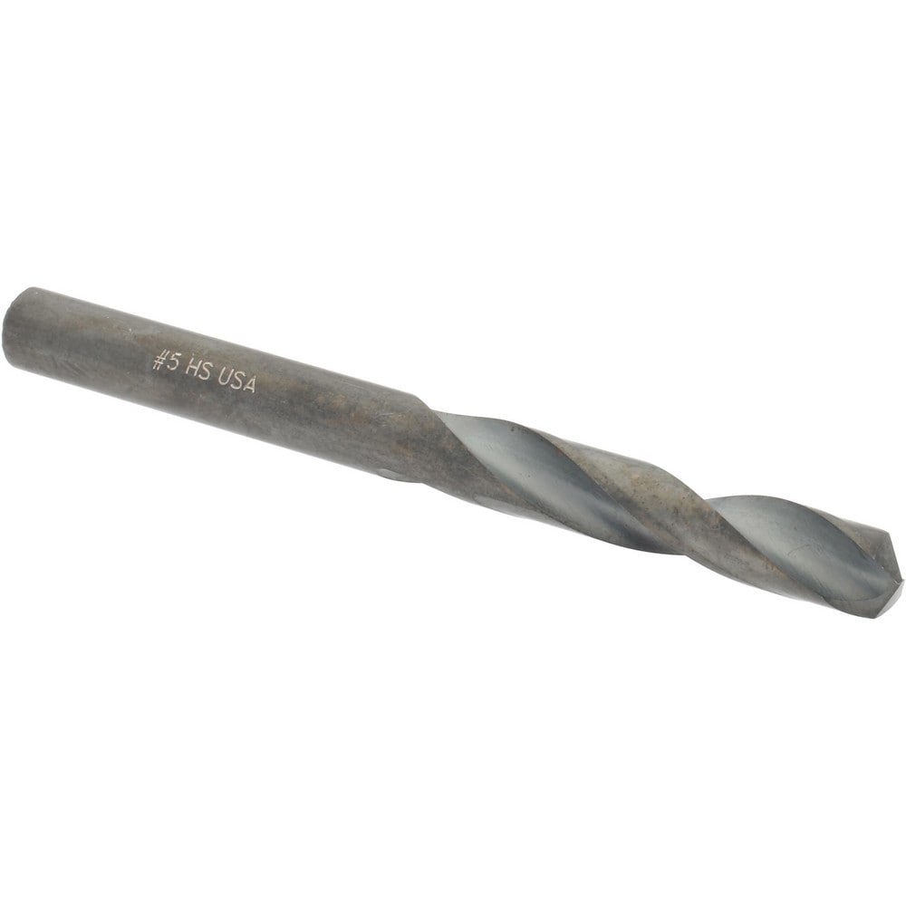 Screw Machine Length Drill Bit: Size #5, 118 deg Point, High-Speed Steel