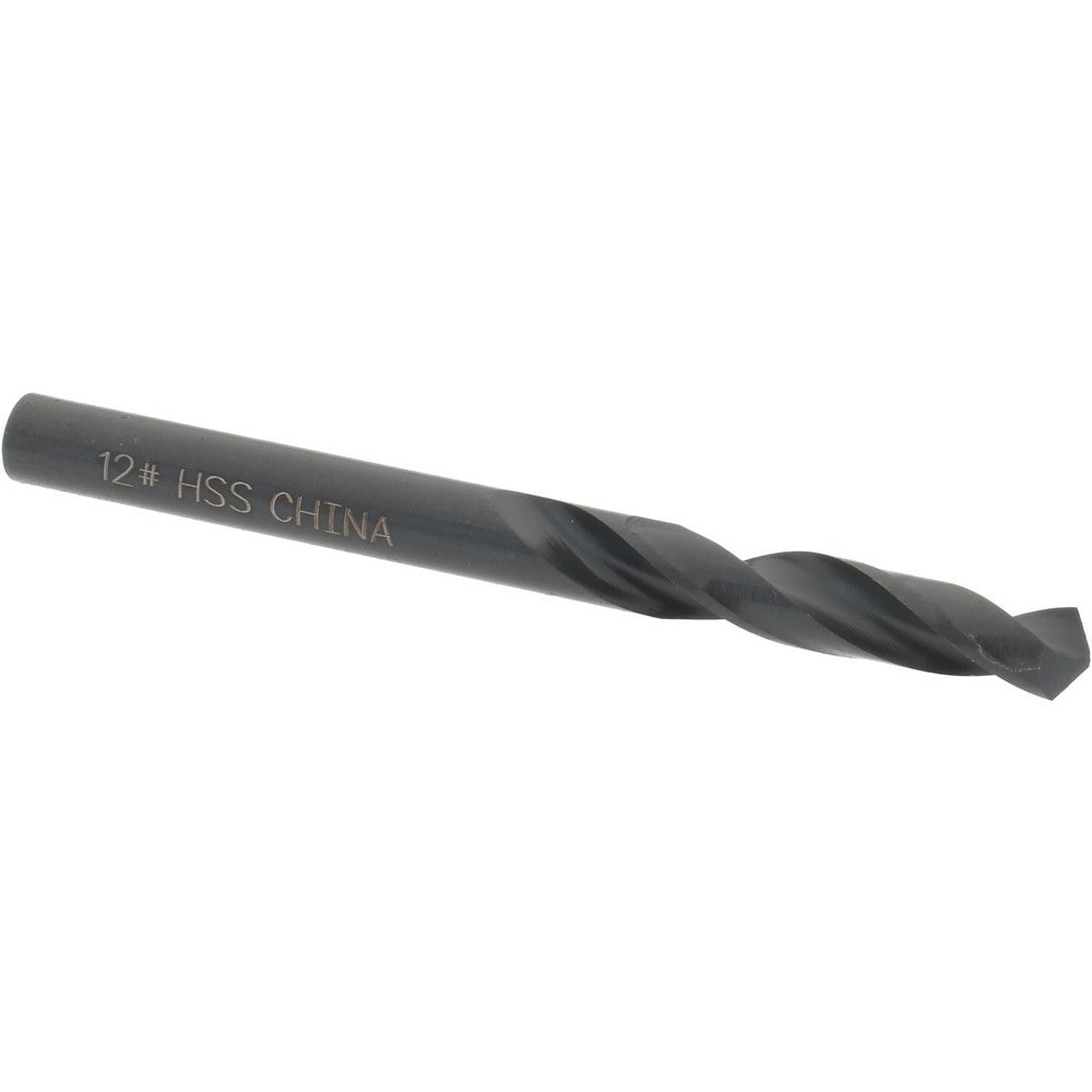 Screw Machine Length Drill Bit: Size #12, 118 deg Point, High-Speed Steel