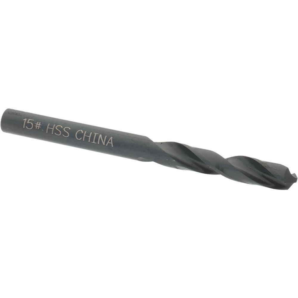 Screw Machine Length Drill Bit: Size #15, 118 deg Point, High-Speed Steel