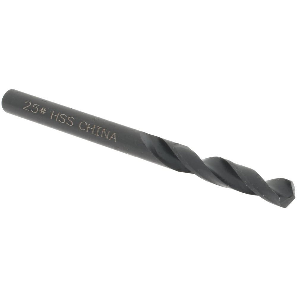Screw Machine Length Drill Bit: Size #25, 118 deg Point, High-Speed Steel