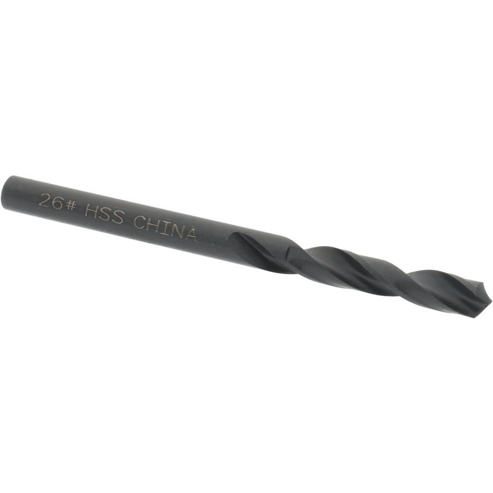 Screw Machine Length Drill Bit: Size #26, 118 deg Point, High-Speed Steel