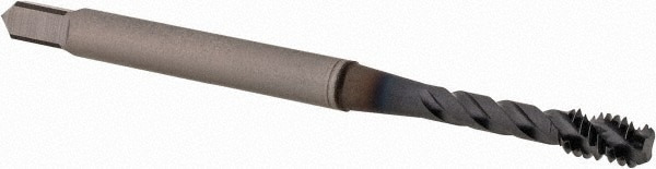 Spiral Flute Tap: #5-40 UNC, 3 Flutes, Bottoming, 2B/3B Class of Fit, Vanadium High Speed Steel, TICN Coated