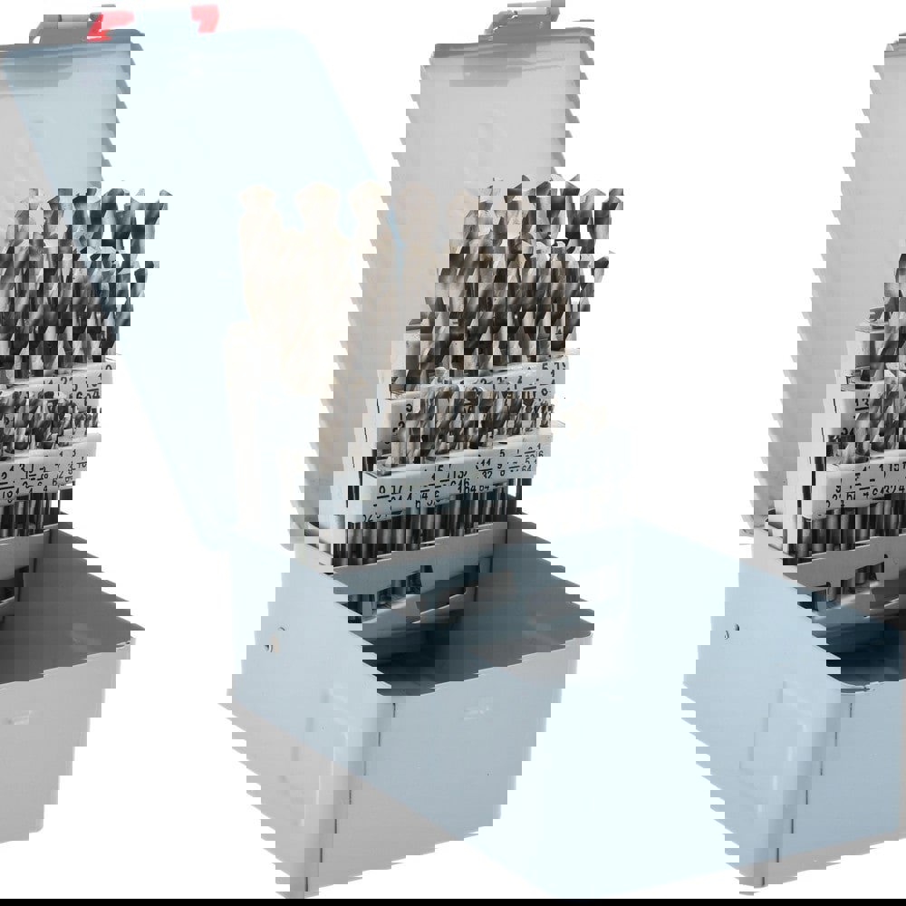 Drill Bit Set: Screw Machine Length Drill Bits, 29 Pc, 118 &deg;, High Speed Steel