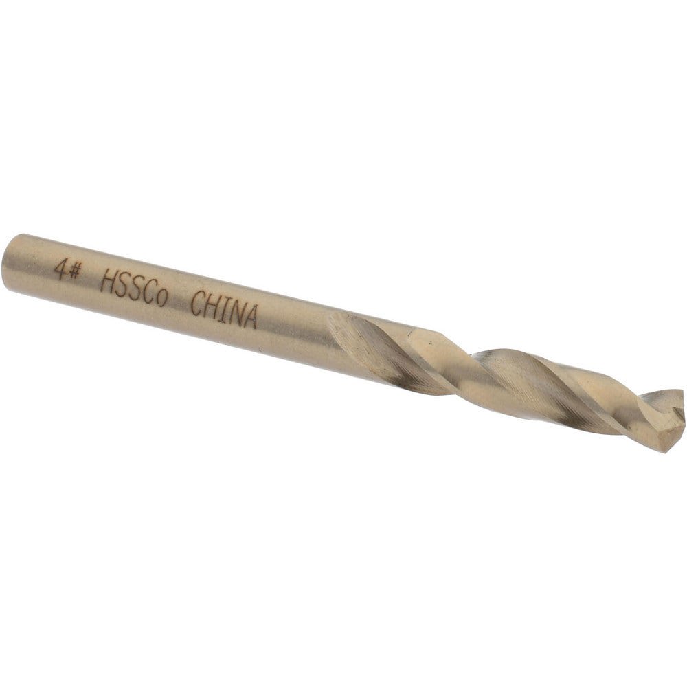Screw Machine Length Drill Bit: Size #4, 135 deg Point, Cobalt